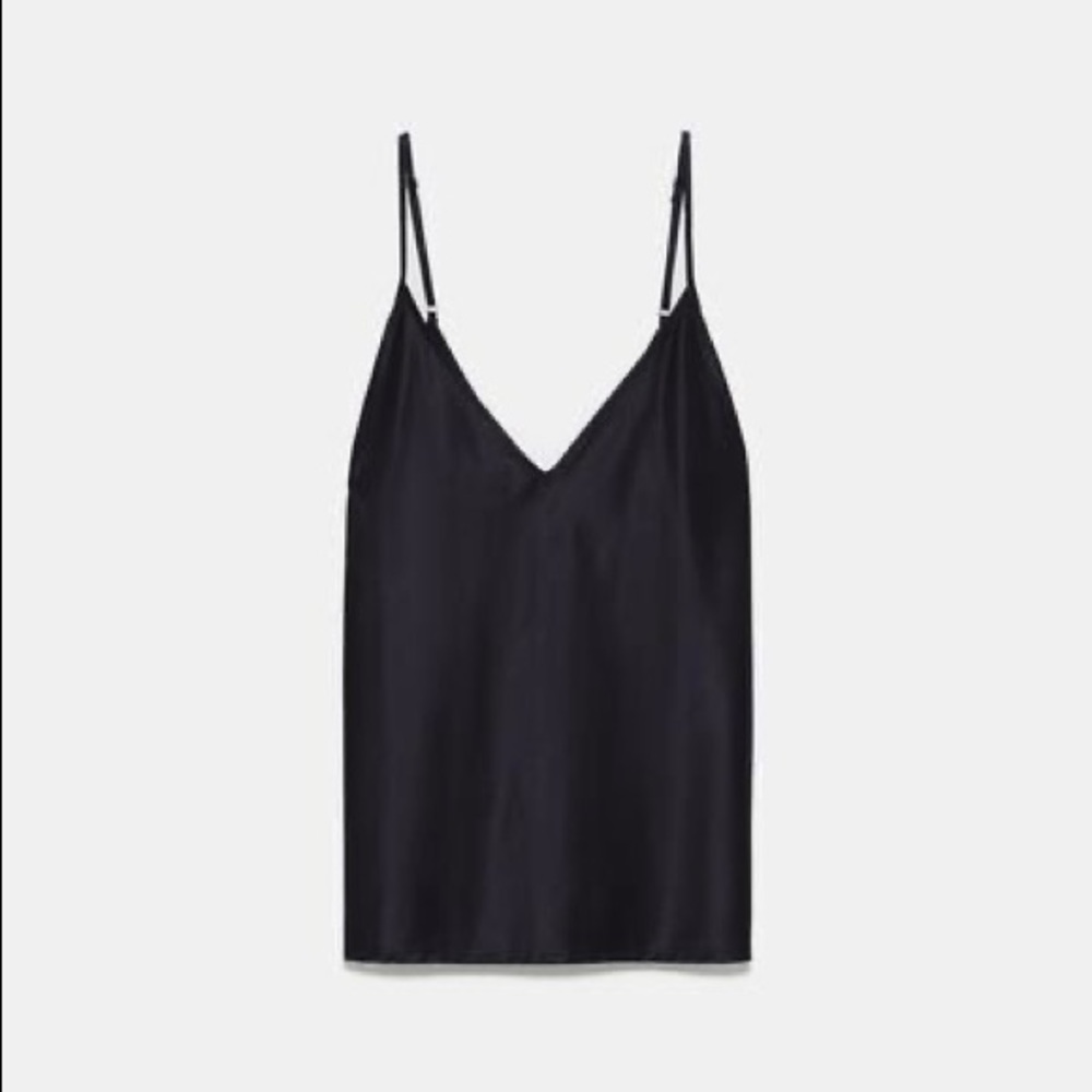 Zara Black Satin Camisole